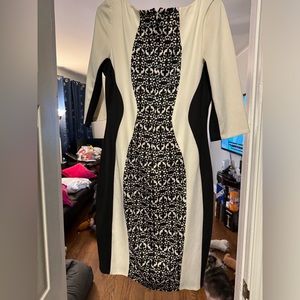 Flattering Black and white pattern dress